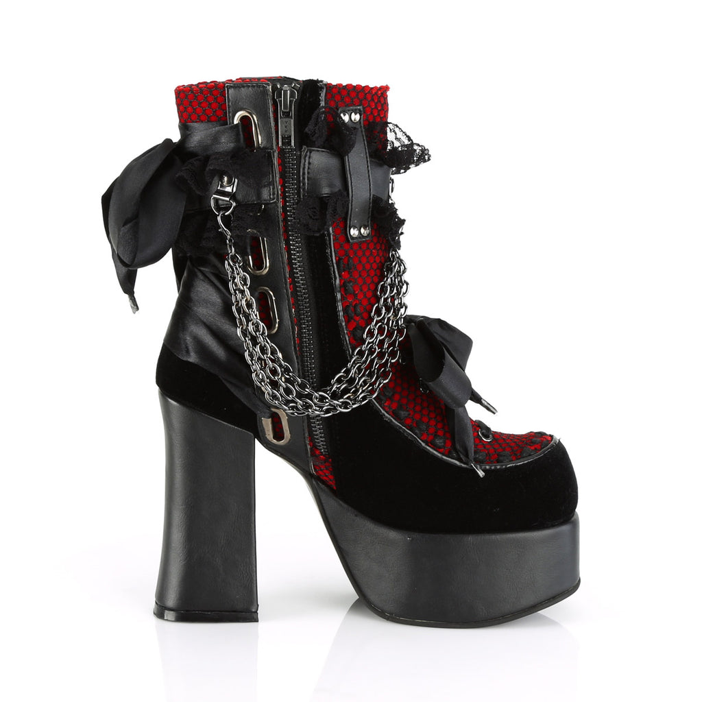 4 1/2" Heel, 2" PF Ankle Boot, Side Zip Pleaser Demonia CHARADE/110