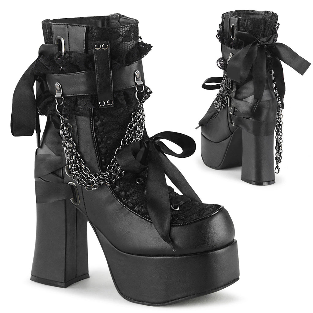 4 1/2" Heel, 2" PF Ankle Boot, Side Zip Pleaser Demonia CHARADE/110