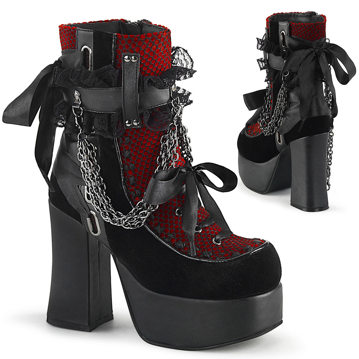 4 1/2" Heel, 2" PF Ankle Boot, Side Zip Pleaser Demonia CHARADE/110