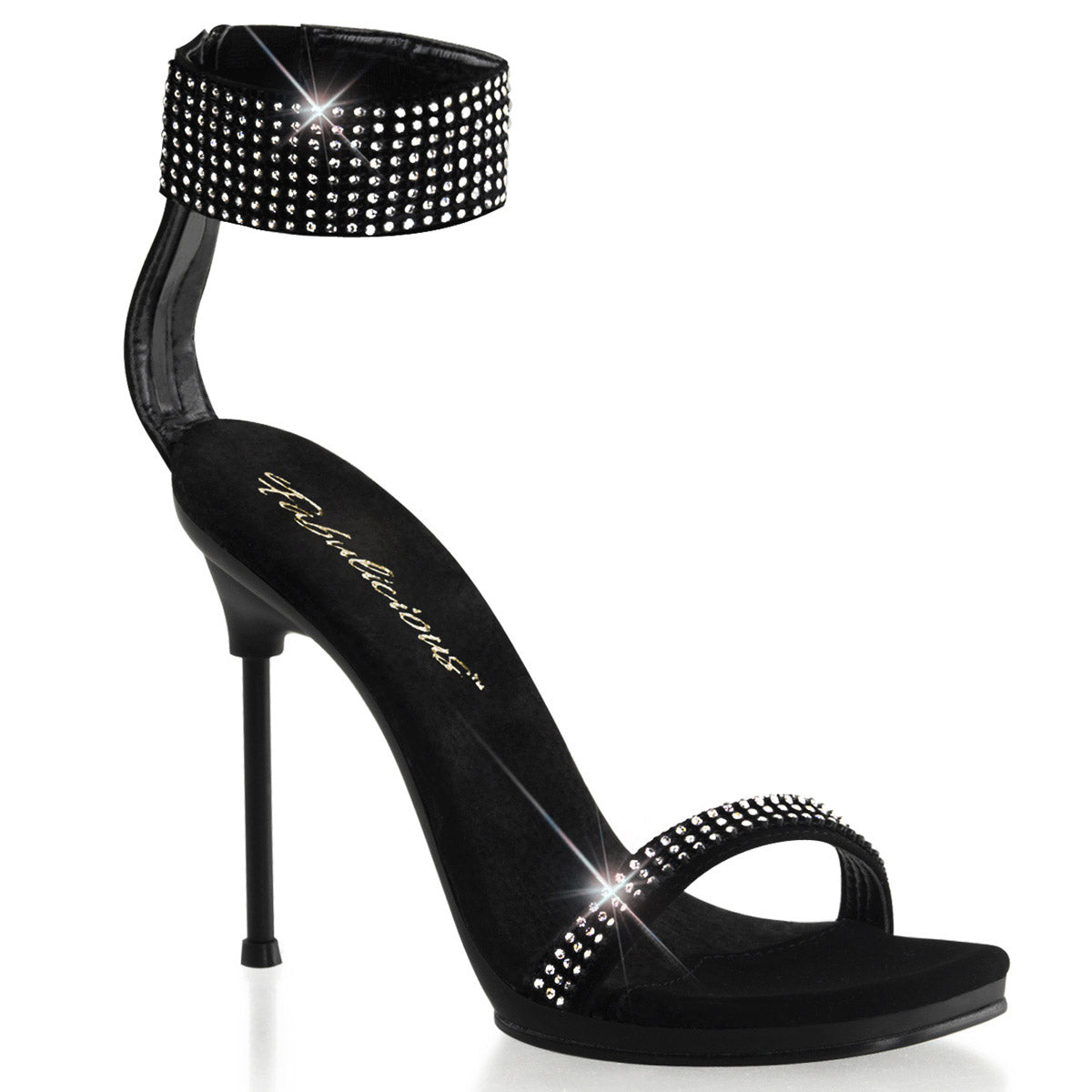 Rhinestone Ankle Cuff Mini Platform Stiletto Sandal High Heels Shoes Pleaser Fabulicious CHIC/40 Main image