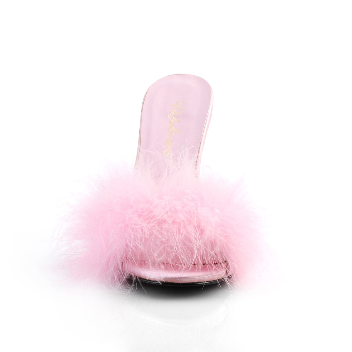Pleaser Fabulicious 4" Heel Marabou Slipper B. Pink Pu-Fur CLASSIQUE/01F Secondary image