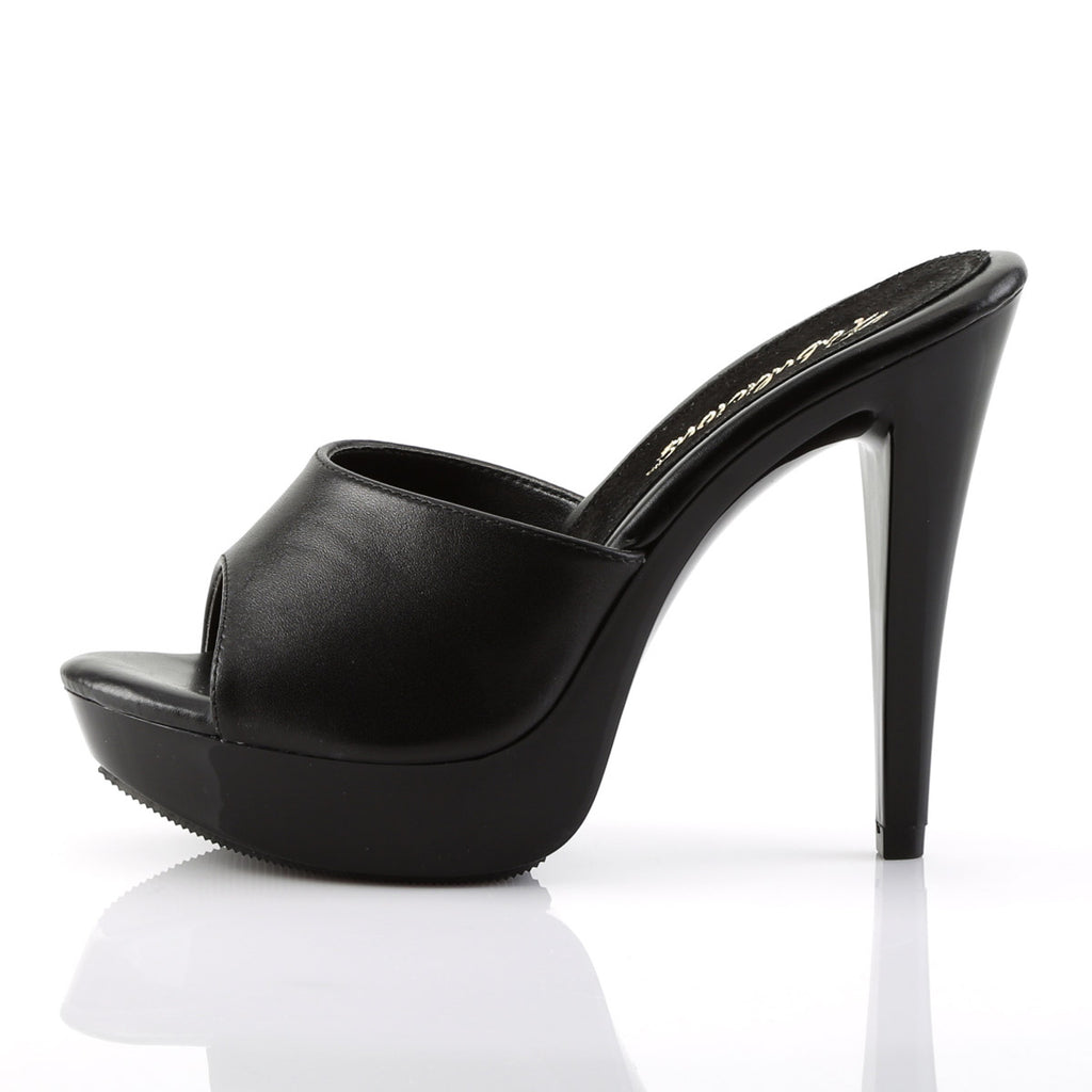 Sexy Leather Upper Platform Stiletto Slide Mule High Heels Shoes Pleaser Fabulicious COCKTAIL/501L