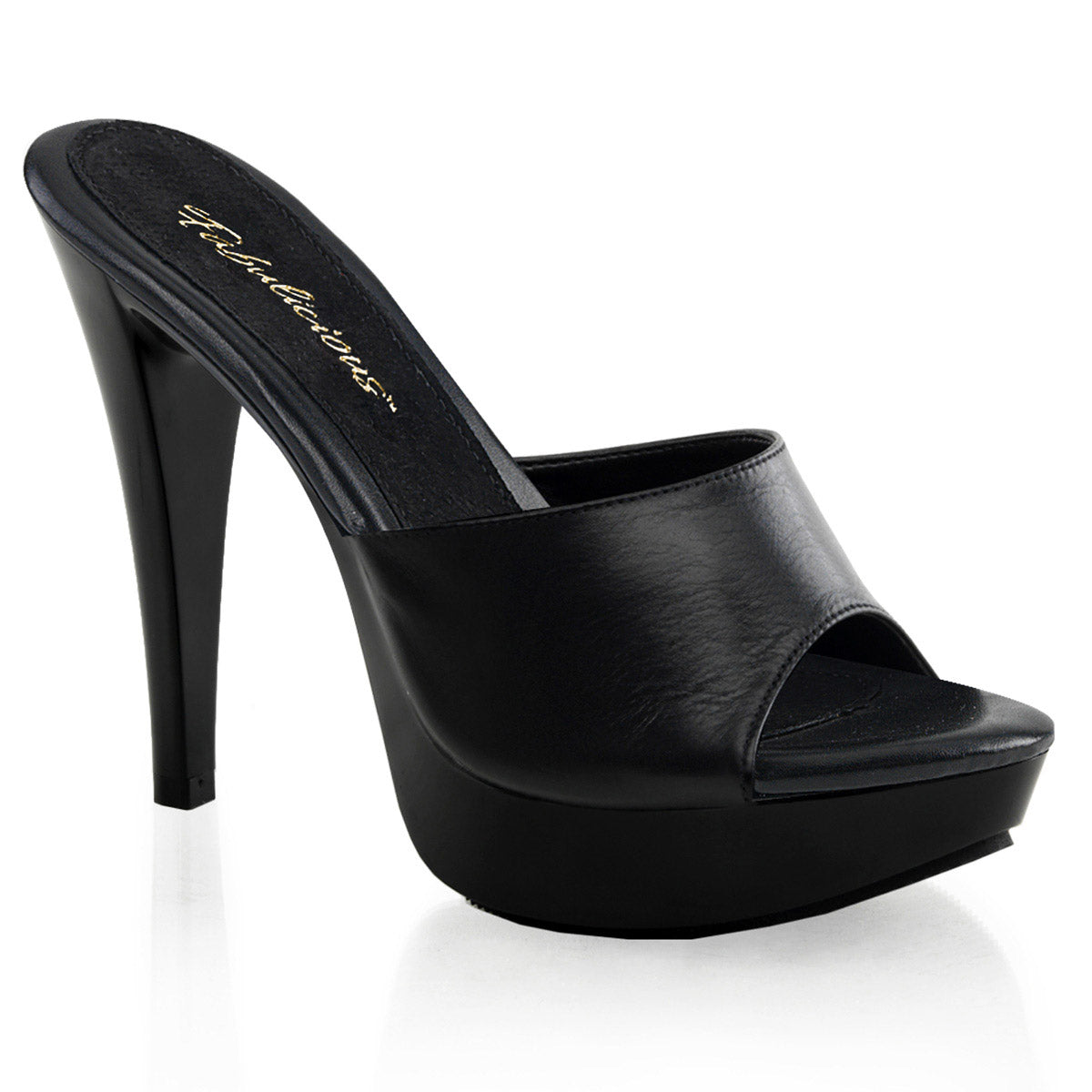 Sexy Leather Upper Platform Stiletto Slide Mule High Heels Shoes Pleaser Fabulicious COCKTAIL/501L Main image