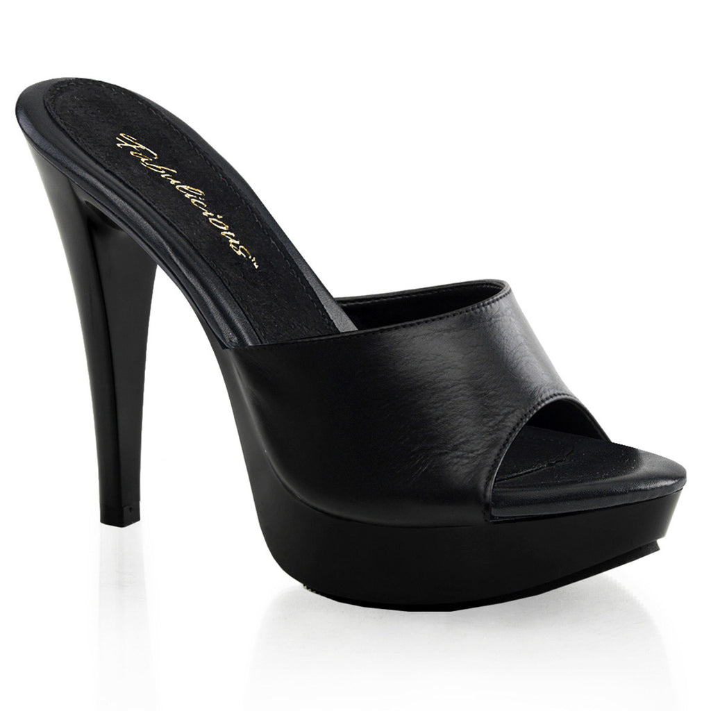 Sexy Leather Upper Platform Stiletto Slide Mule High Heels Shoes Pleaser Fabulicious COCKTAIL/501L