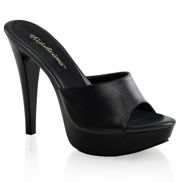 Sexy Leather Upper Platform Stiletto Slide Mule High Heels Shoes Pleaser Fabulicious COCKTAIL/501L