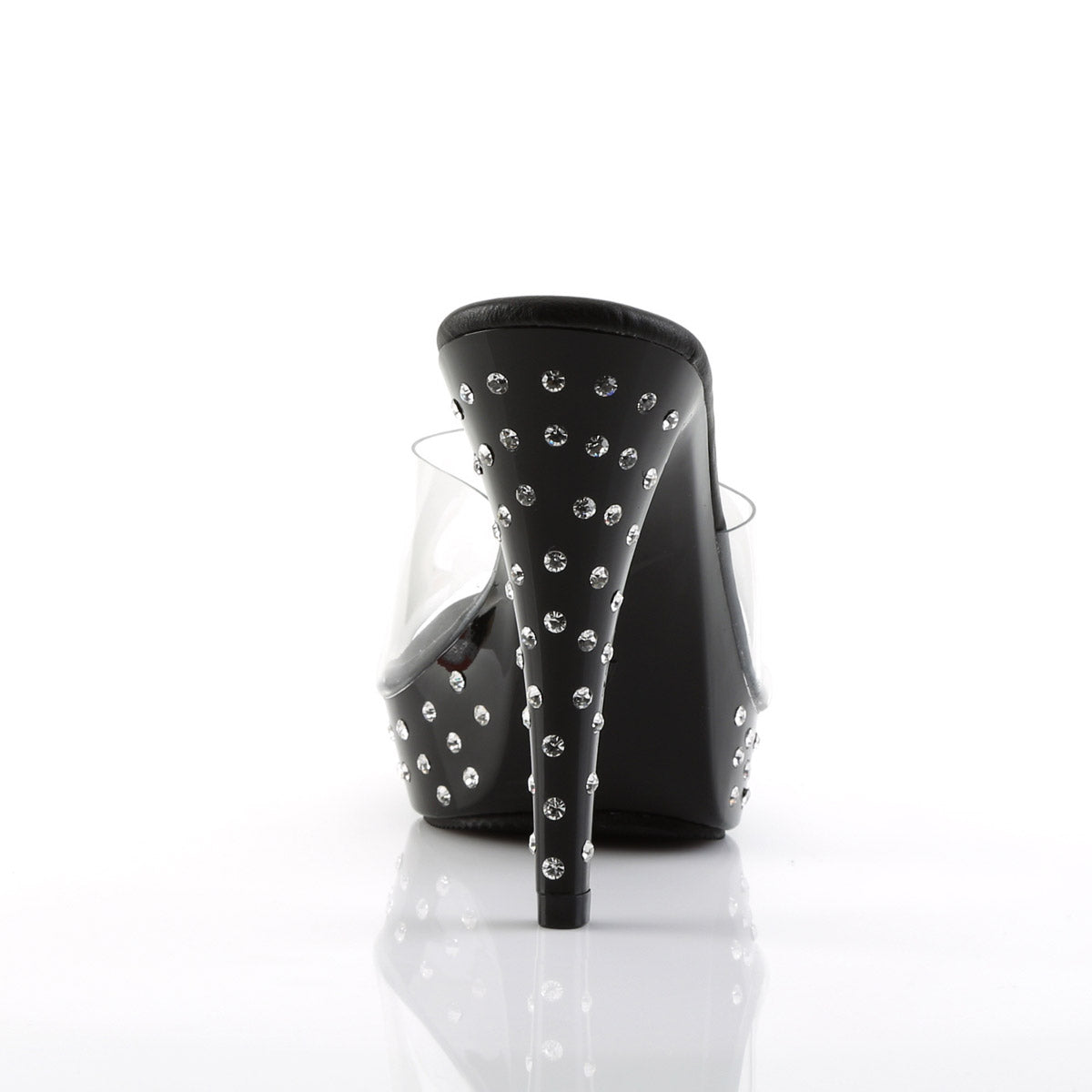 Sexy Rhinestone Encrusted Platforms Slide Mule High Heels Shoes Pleaser Fabulicious COCKTAIL/501SDT