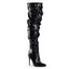 5" Ruched Sequined Thigh High Boot, 1/3 Side Zip Pleaser Pleaser COURTLY/3011