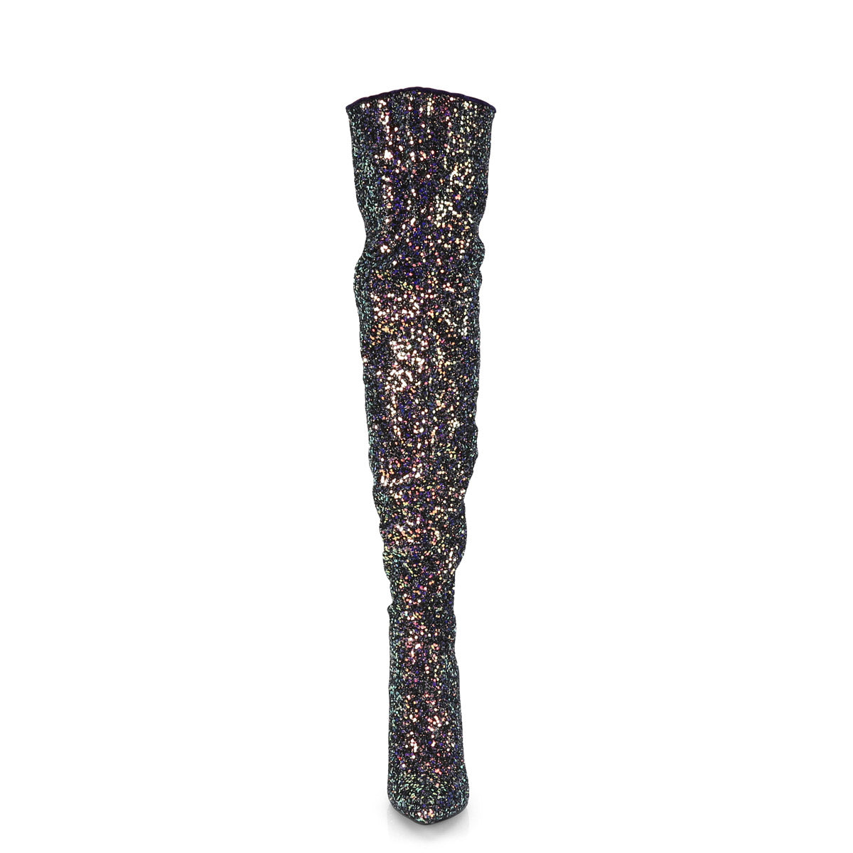 5" Glitter Thigh High Boot, 1/3 Side Zip Pleaser Pleaser COURTLY/3015