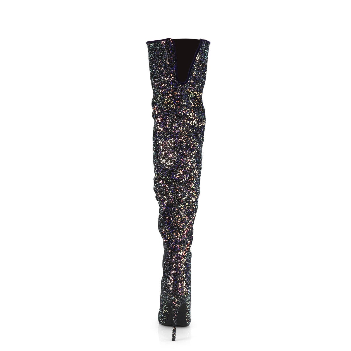 5" Glitter Thigh High Boot, 1/3 Side Zip Pleaser Pleaser COURTLY/3015