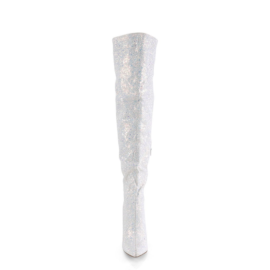 5" Glitter Thigh High Boot, 1/3 Side Zip Pleaser Pleaser COURTLY/3015