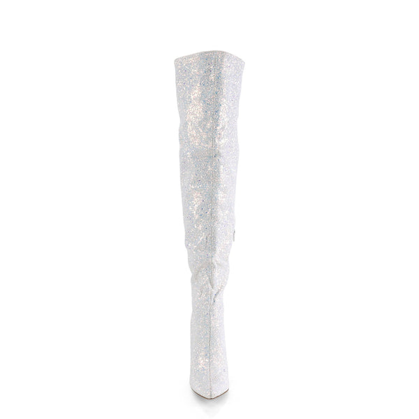 5" Glitter Thigh High Boot, 1/3 Side Zip Pleaser Pleaser COURTLY/3015