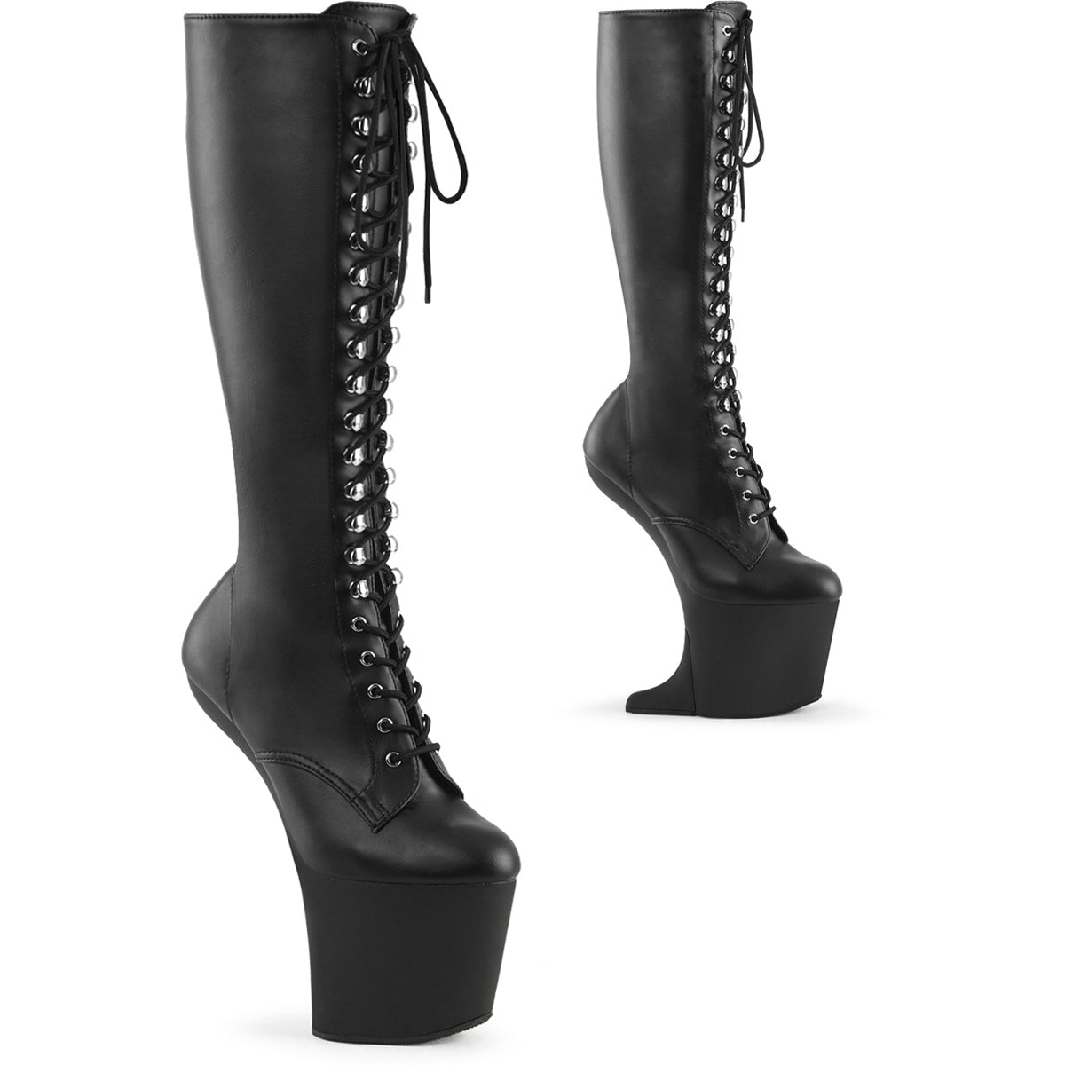 Pleaser 8" Heelless, 3" Pf Lace-Up Stretch Knee Boot, Side Zip CRAZE/2023 Secondary image