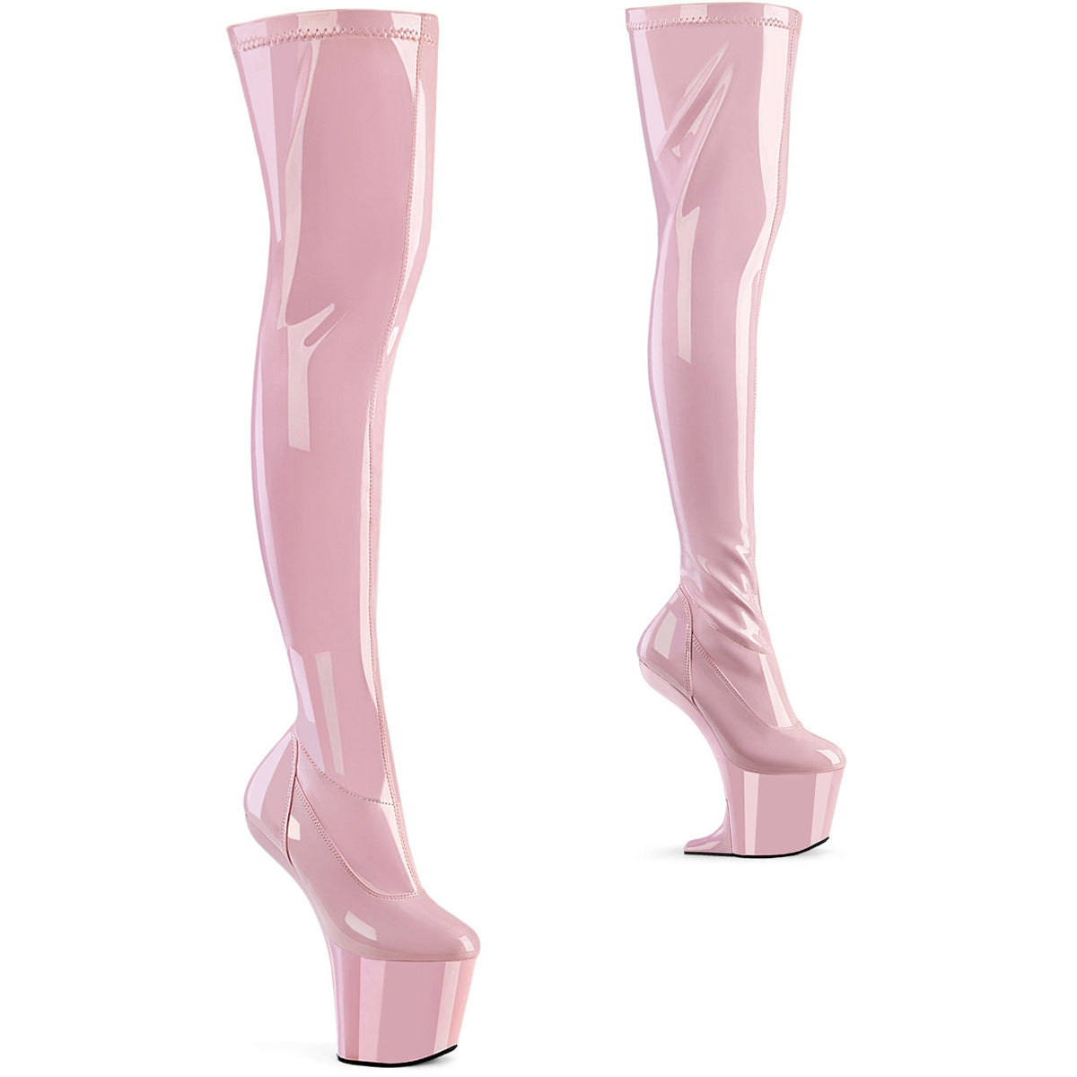 8" Heelless, 3" Pf Stretch Thigh Boot, Inside Zip Pleaser  CRAZE/3000 Main image