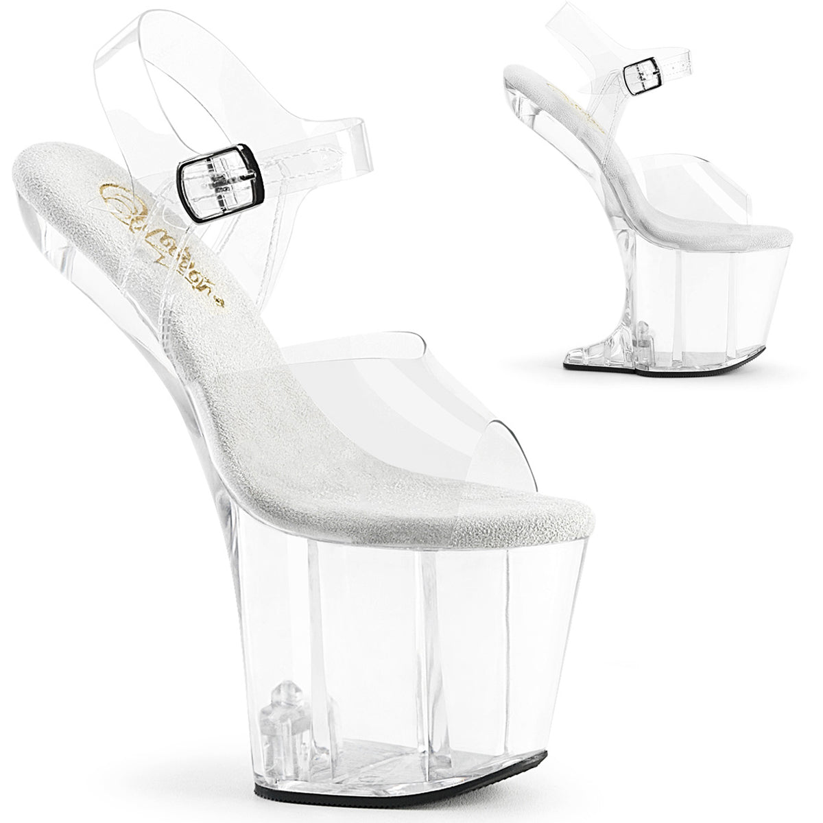 8" Heelless, 3" Pf Ankle Strap Sandal Pleaser  CRAZE/808 Main image