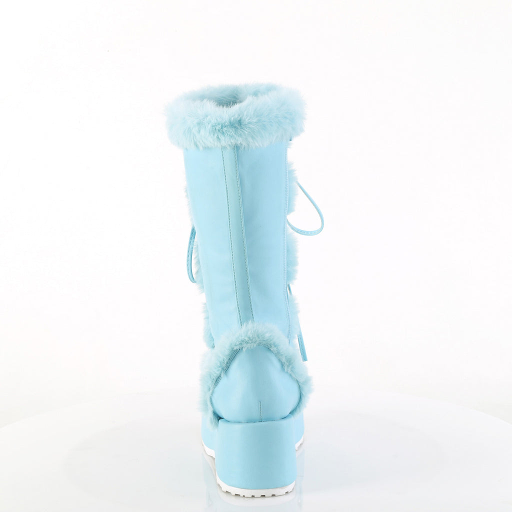 2 3/4" Platform Lace-Up Mid-Calf Boot, Side Zip Pleaser Demonia CUBBY/311