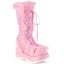 2 3/4" Platform Lace-Up Mid-Calf Boot, Side Zip Pleaser Demonia CUBBY/311