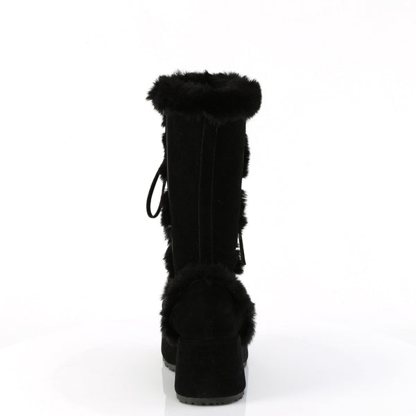 2 3/4" Platform Lace-Up Mid-Calf Boot, Side Zip Pleaser Demonia CUBBY/311
