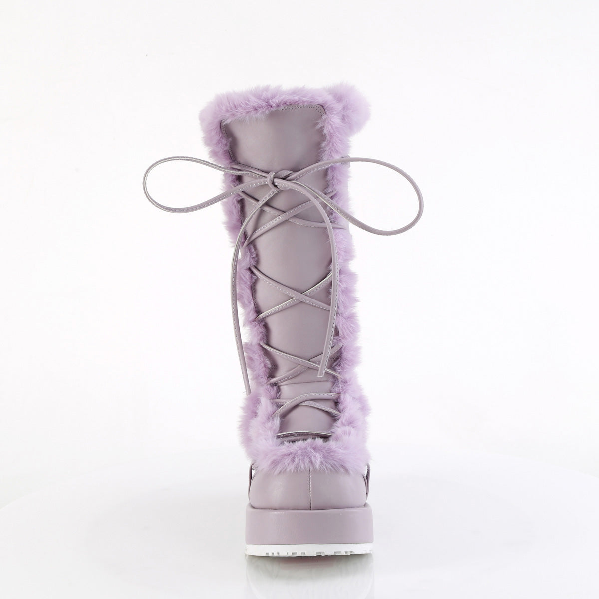 2 3/4" Platform Lace-Up Mid-Calf Boot, Side Zip Pleaser Demonia CUBBY/311
