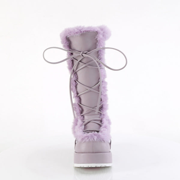 2 3/4" Platform Lace-Up Mid-Calf Boot, Side Zip Pleaser Demonia CUBBY/311