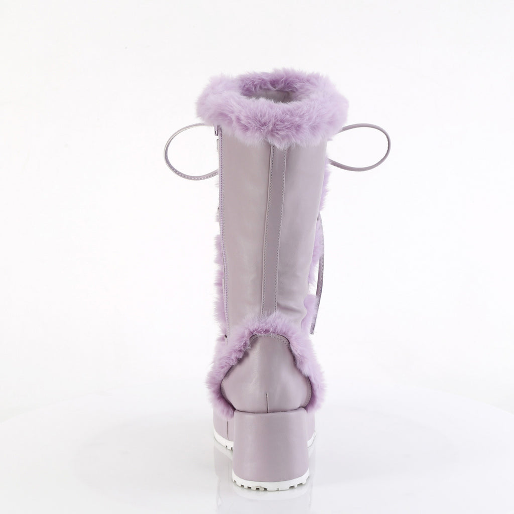 2 3/4" Platform Lace-Up Mid-Calf Boot, Side Zip Pleaser Demonia CUBBY/311