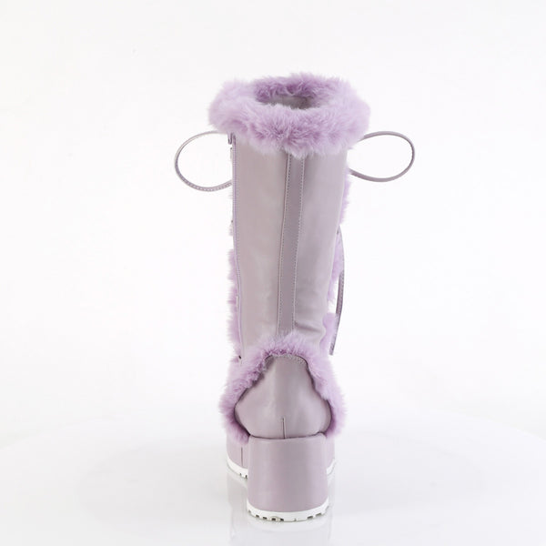 2 3/4" Platform Lace-Up Mid-Calf Boot, Side Zip Pleaser Demonia CUBBY/311