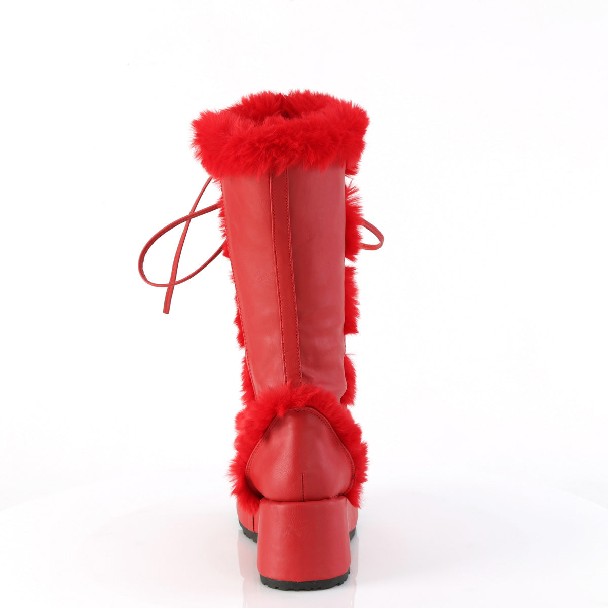 2 3/4" Platform Lace-Up Mid-Calf Boot, Side Zip Pleaser Demonia CUBBY/311