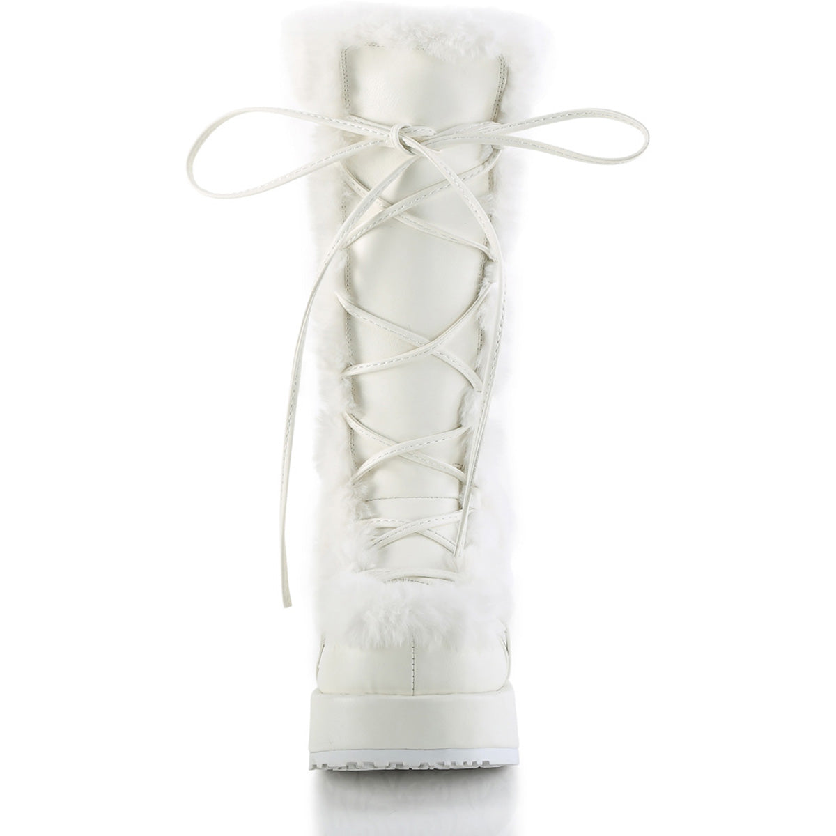 2 3/4" Platform Lace-Up Mid-Calf Boot, Side Zip Pleaser Demonia CUBBY/311