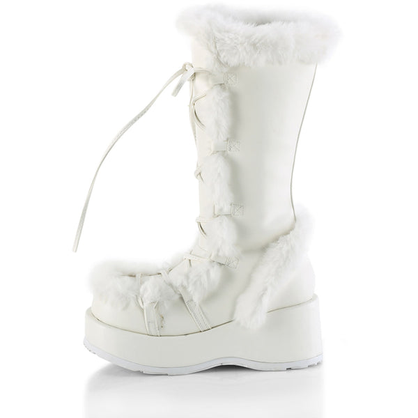 2 3/4" Platform Lace-Up Mid-Calf Boot, Side Zip Pleaser Demonia CUBBY/311