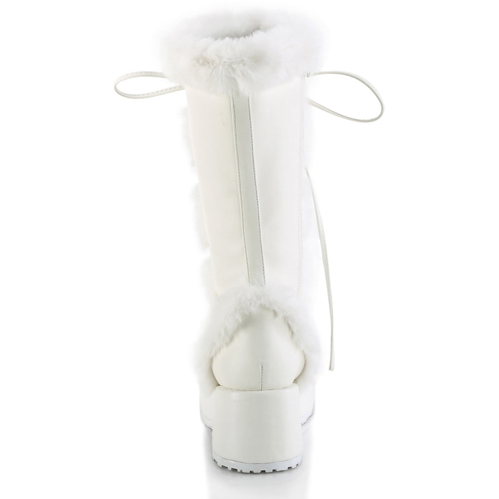 2 3/4" Platform Lace-Up Mid-Calf Boot, Side Zip Pleaser Demonia CUBBY/311