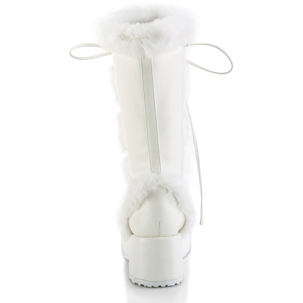 2 3/4" Platform Lace-Up Mid-Calf Boot, Side Zip Pleaser Demonia CUBBY/311