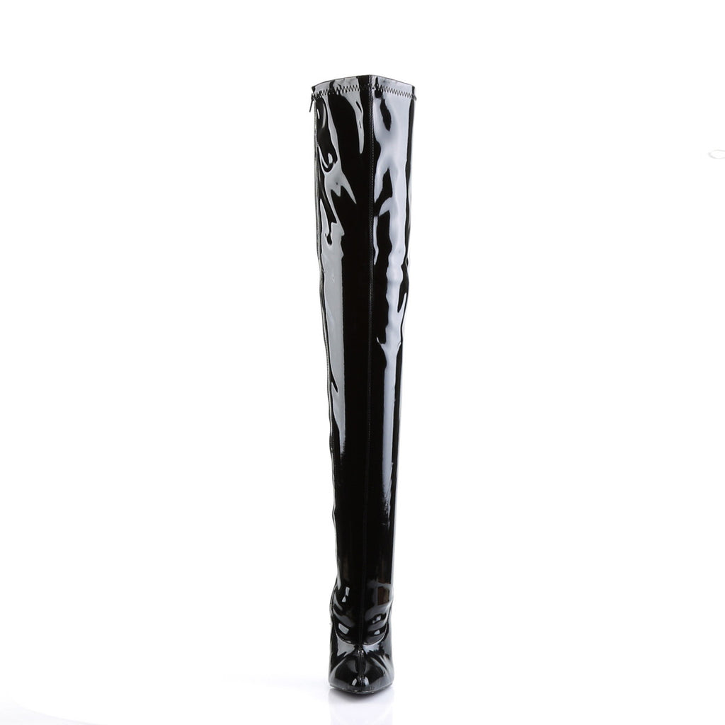 Stretch Pointed Toe Zip Side Stiletto Heel Thigh High Boots Shoes Pleaser Devious DAGGER/3000
