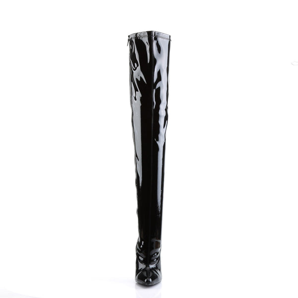 Stretch Pointed Toe Zip Side Stiletto Heel Thigh High Boots Shoes Pleaser Devious DAGGER/3000