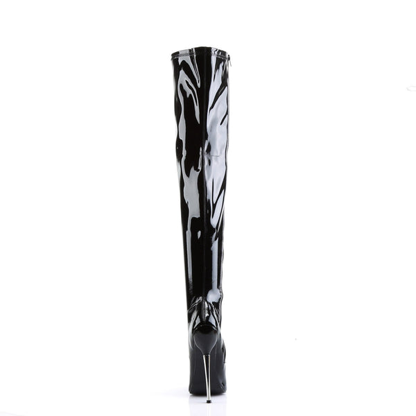 Stretch Pointed Toe Zip Side Stiletto Heel Thigh High Boots Shoes Pleaser Devious DAGGER/3000