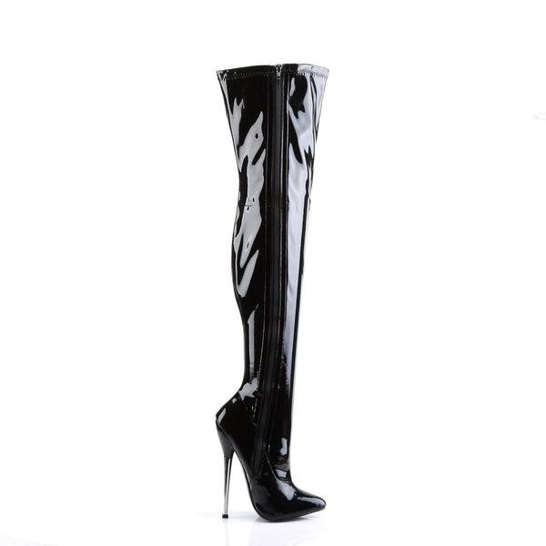 Stretch Pointed Toe Zip Side Stiletto Heel Thigh High Boots Shoes Pleaser Devious DAGGER/3000