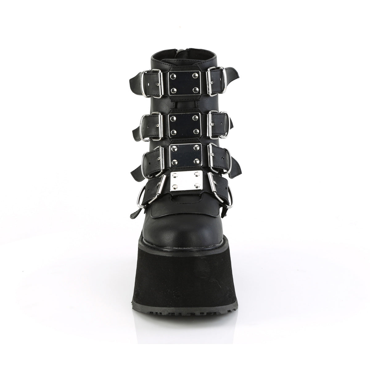 Demonia 3 1/2" Pf Ankle Bootw/ 4 Buckle Straps, Back Metalzip DAM105/BVL Secondary image