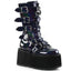 3 1/2" PF Mid-Calf Boot w/ 6 Buckle Straps, Metal Side Zip Pleaser Demonia DAM225/BHG