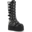 3 1/2" Pf Buckled Strap Knee Boot, Back Zip Pleaser Demonia DAM318/BVL