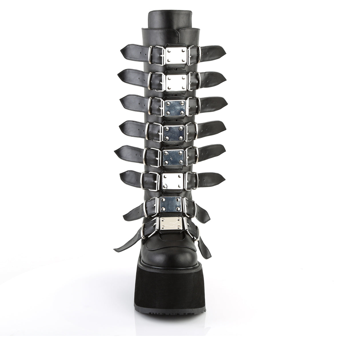 Demonia 3 1/2" PF Buckled Strap Knee Boot, Back Zip DAM318/BVL Secondary image