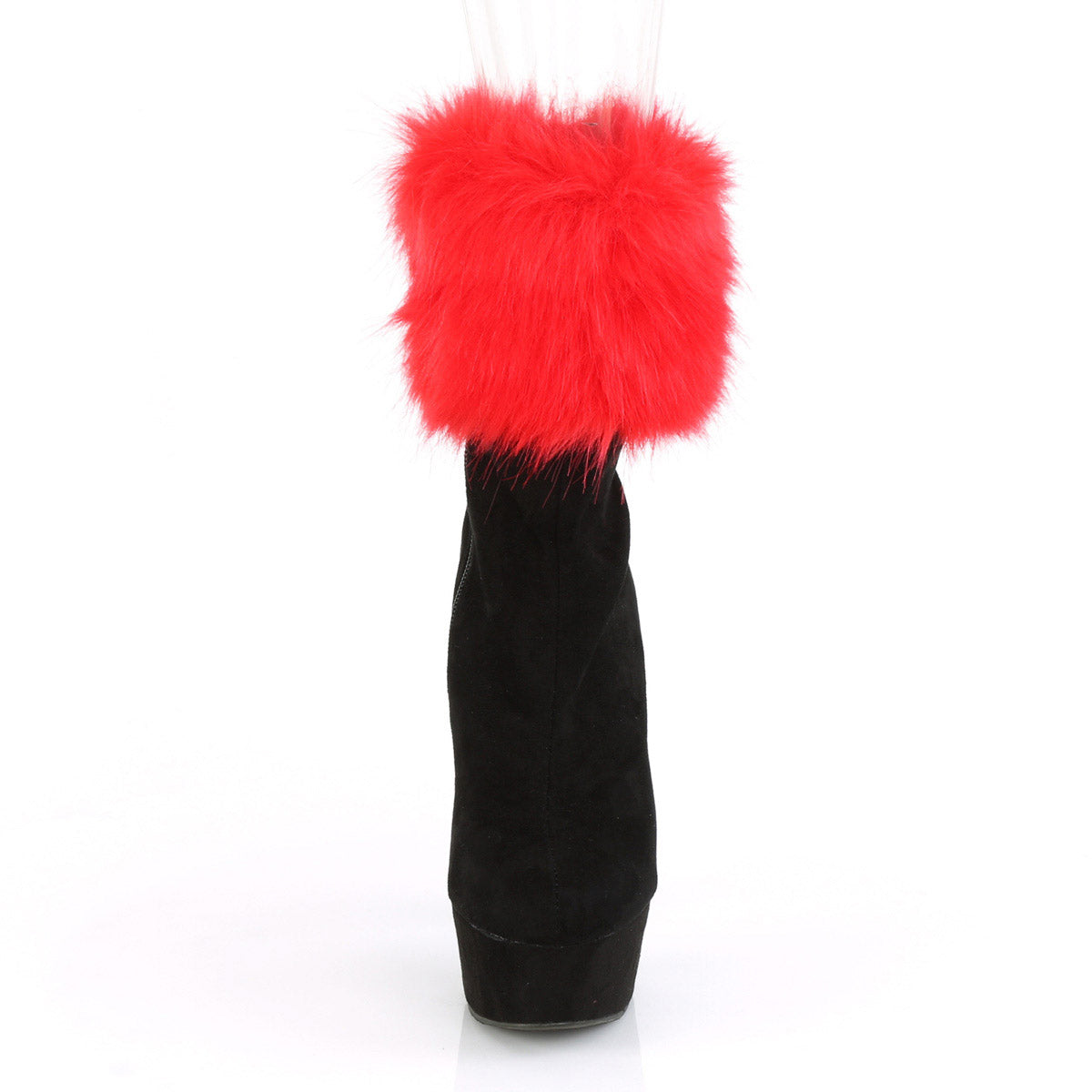 6" Heel, 1 3/4" Pf Ankle Bootie W/fur Cuff, Inside Zip Pleaser Pleaser DELIGHT/1000