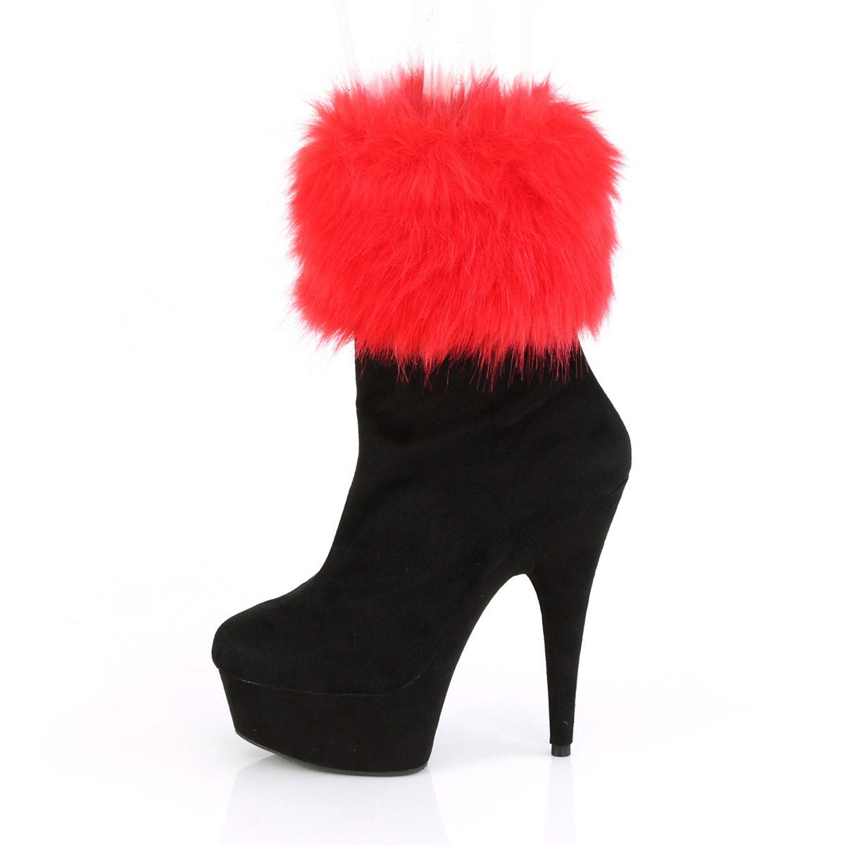 6" Heel, 1 3/4" Pf Ankle Bootie W/fur Cuff, Inside Zip Pleaser Pleaser DELIGHT/1000