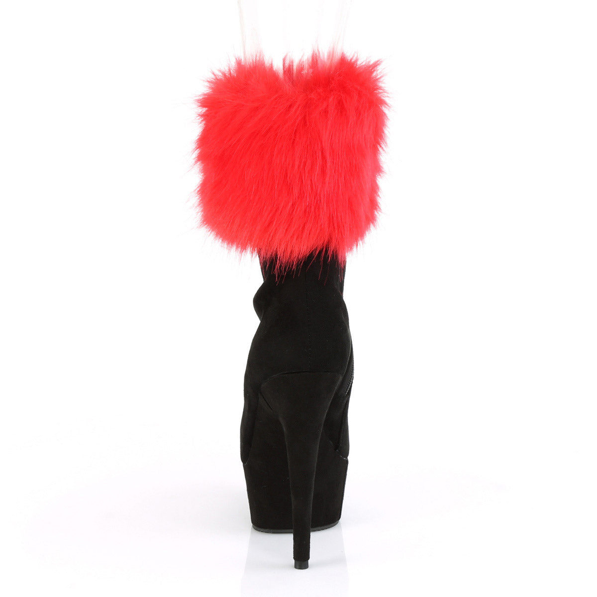 6" Heel, 1 3/4" Pf Ankle Bootie W/fur Cuff, Inside Zip Pleaser Pleaser DELIGHT/1000