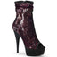 6" Heel, 1 3/4" Pf Peep Toe Sequins Ankle Boot, Side Zip Pleaser Pleaser DELIGHT/1008SQ