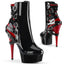 6" Heel, 1 3/4" Pf Two Tone Strappy Ankle Boot, Inside Zip Pleaser Pleaser DEL1012/B/R/M
