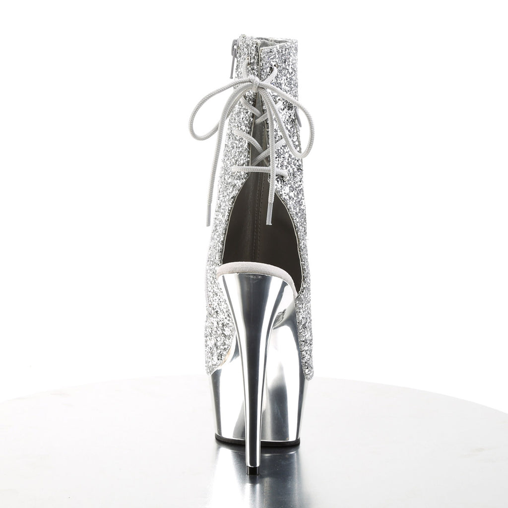 Peep Toe Lace Platform Stiletto Glitter Ankle Boot High Heels Shoes Pleaser Pleaser DELIGHT/1018G