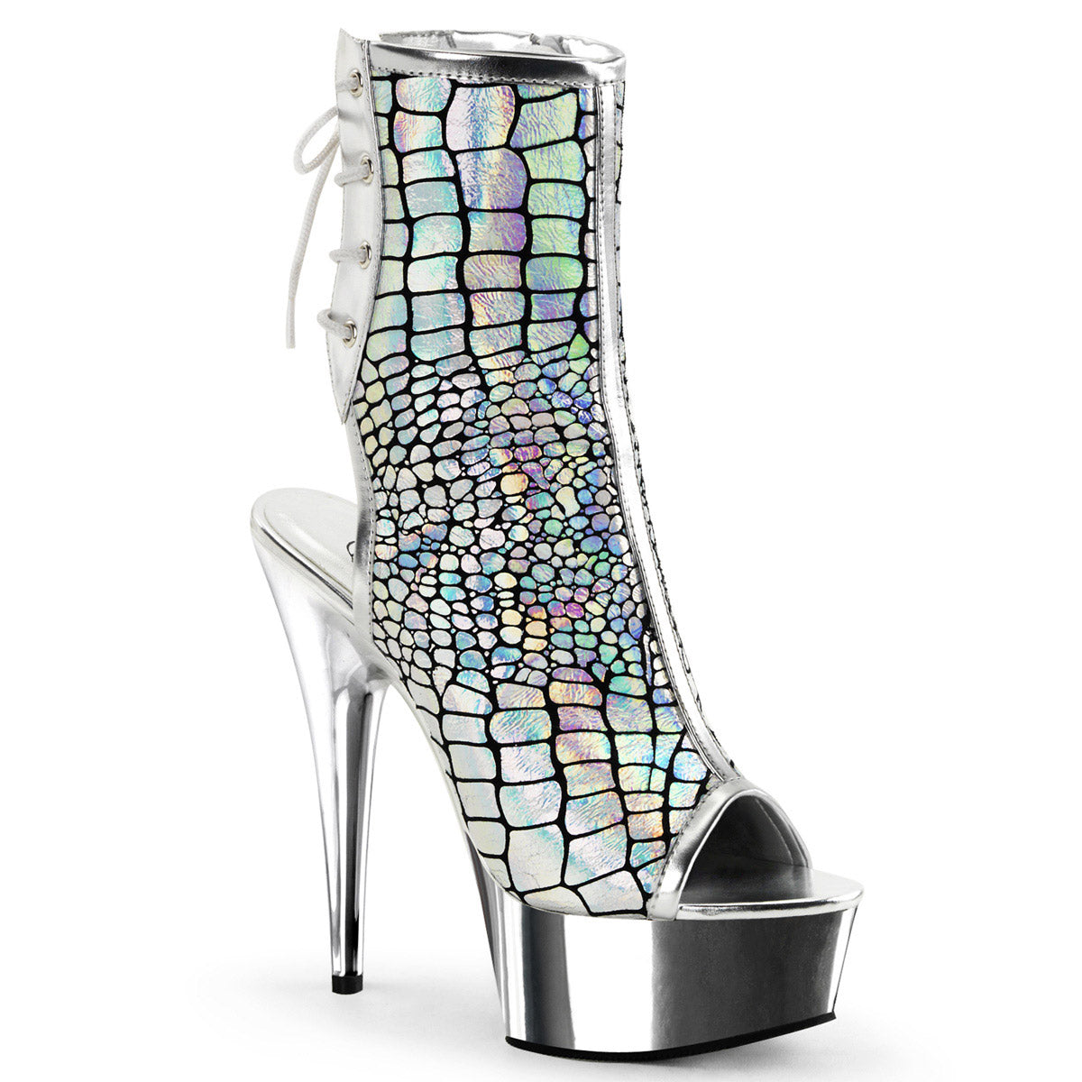 Lace Up Platform Stiletto Reptile Scales Ankle Boot High Heels Shoes Pleaser  DELIGHT/1018HG