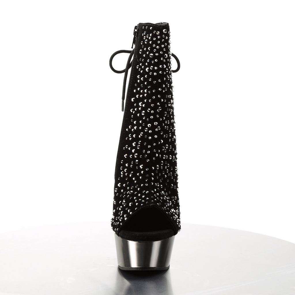 Sexy Rhinestone Ankle Bootie Lace Platform Stiletto High Heels Shoes Pleaser Pleaser DELIGHT/1018RS