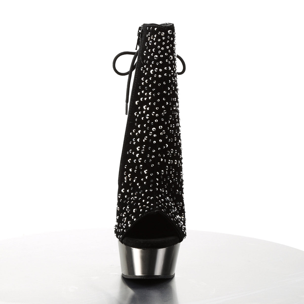 Sexy Rhinestone Ankle Bootie Lace Platform Stiletto High Heels Shoes Pleaser Pleaser DELIGHT/1018RS