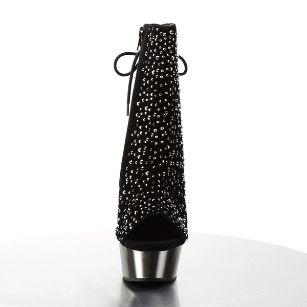 Sexy Rhinestone Ankle Bootie Lace Platform Stiletto High Heels Shoes Pleaser Pleaser DELIGHT/1018RS