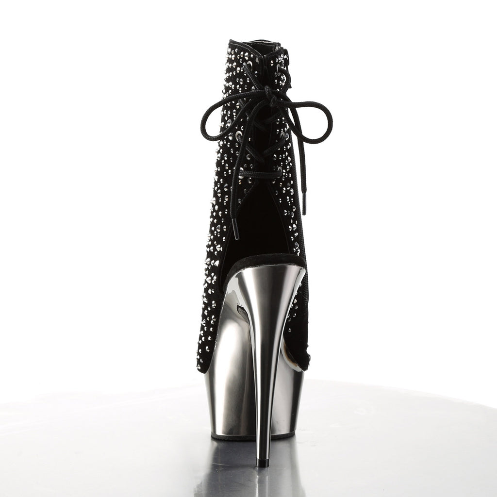 Sexy Rhinestone Ankle Bootie Lace Platform Stiletto High Heels Shoes Pleaser Pleaser DELIGHT/1018RS