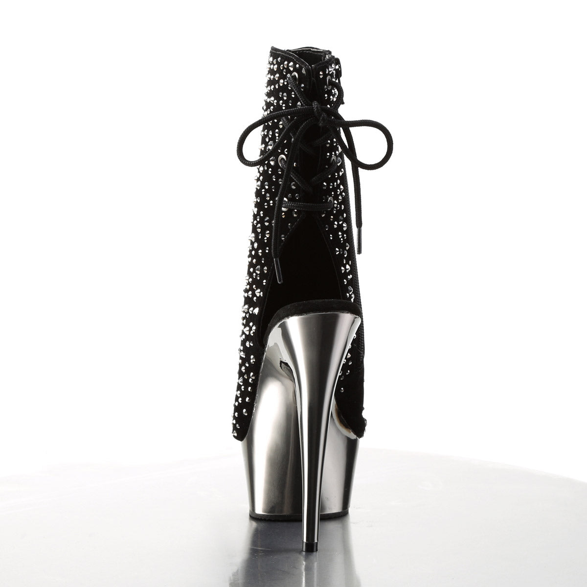 Sexy Rhinestone Ankle Bootie Lace Platform Stiletto High Heels Shoes Pleaser Pleaser DELIGHT/1018RS